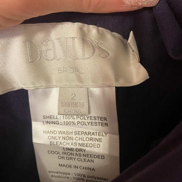 Purple David’s bridal bridesmaid dress - Picture 3 of 3